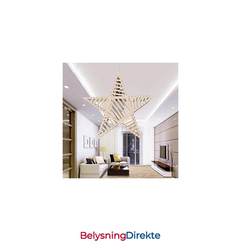 Vintage Femkantet Stjernelysekrone I Tre