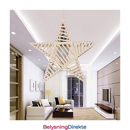 Vintage Femkantet Stjernelysekrone I Tre