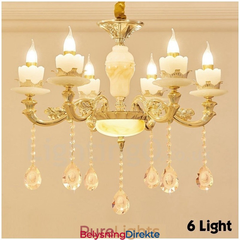 6 Lys Tradisjonell Klassisk Integrert Metalllysekrone