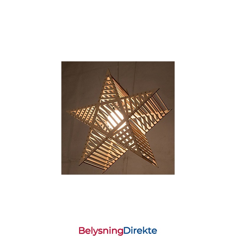 Vintage Femkantet Stjernelysekrone I Tre