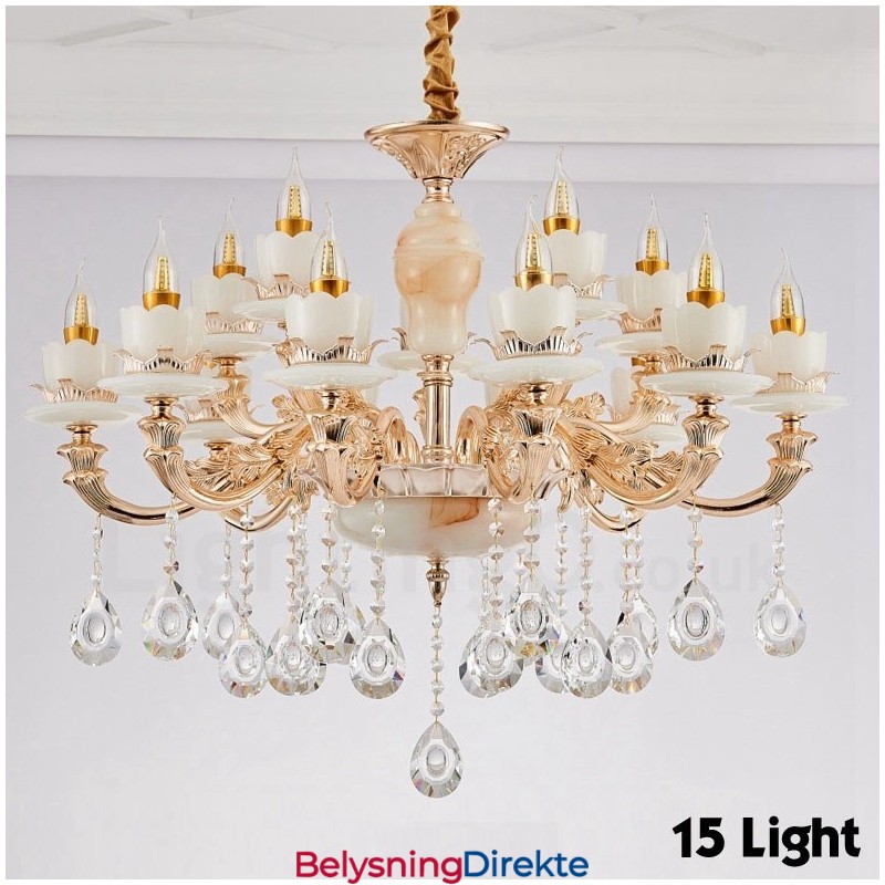 15-Lys Tradisjonell Klassisk Integrert Metalllysekrone