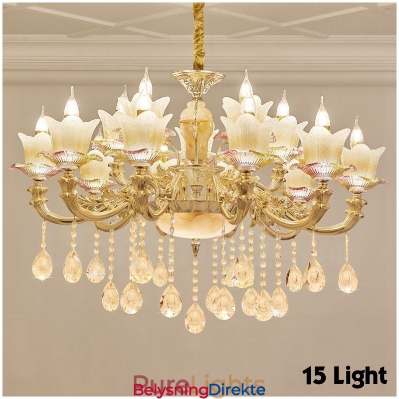 15-Lys Tradisjonell Klassisk Integrert Metalllysekrone