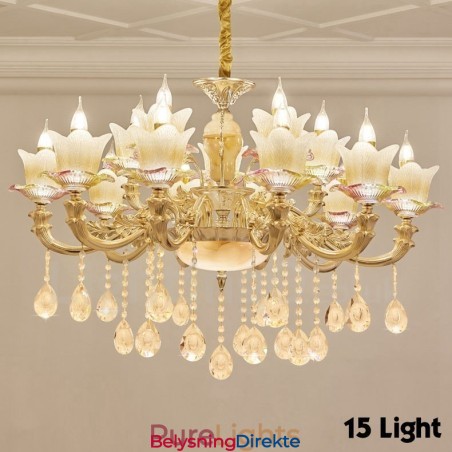 15-Lys Tradisjonell Klassisk Integrert Metalllysekrone