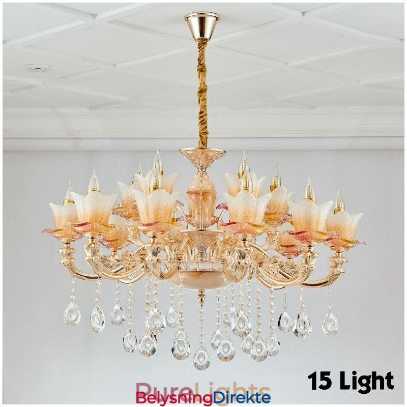 15-Lys Tradisjonell Klassisk Integrert Metalllysekrone