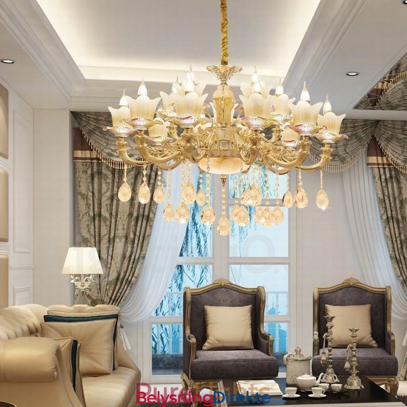 15-Lys Tradisjonell Klassisk Integrert Metalllysekrone