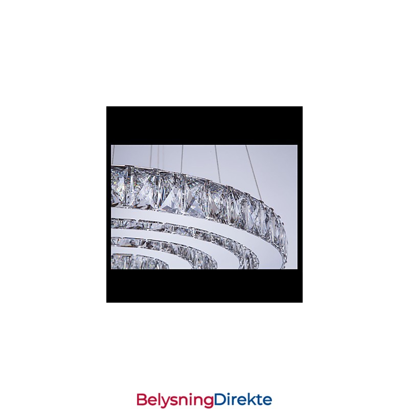 Pendellampe Moderne Belysning Varmhvit Tre Ringer D204060 Gjennomsiktig K9 Store Krystall Taklamper