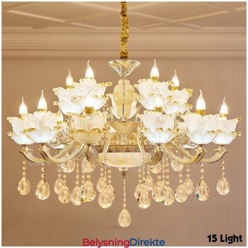15-Lys Tradisjonell Klassisk Integrert Metalllysekrone