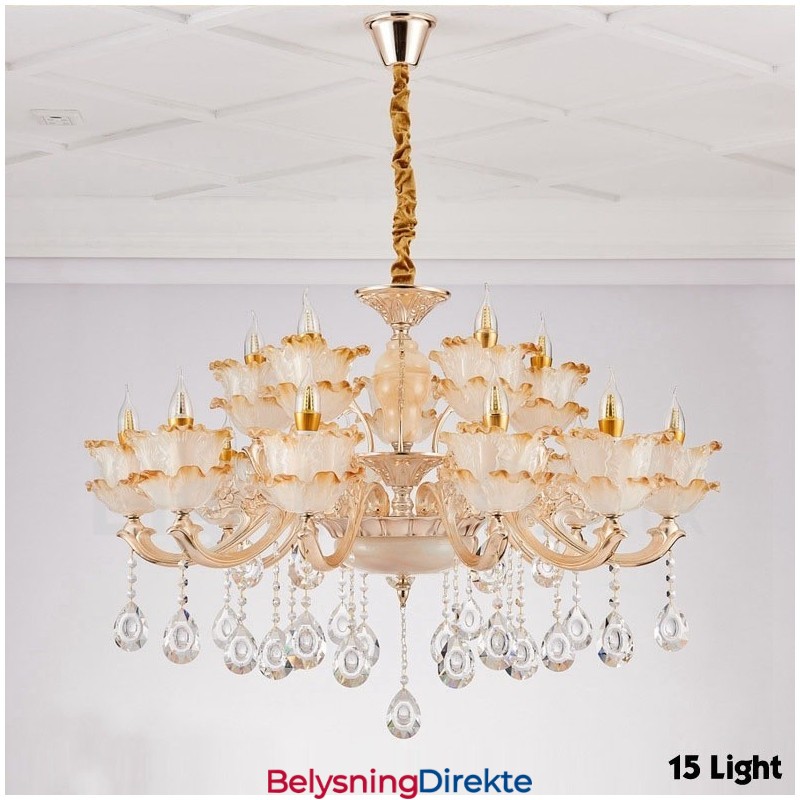 15-Lys Tradisjonell Klassisk Integrert Metalllysekrone