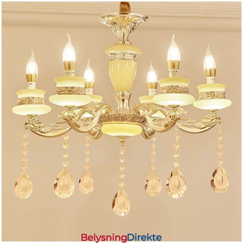 6 Lys Tradisjonell Klassisk Integrert Metall Luksuslysekrone