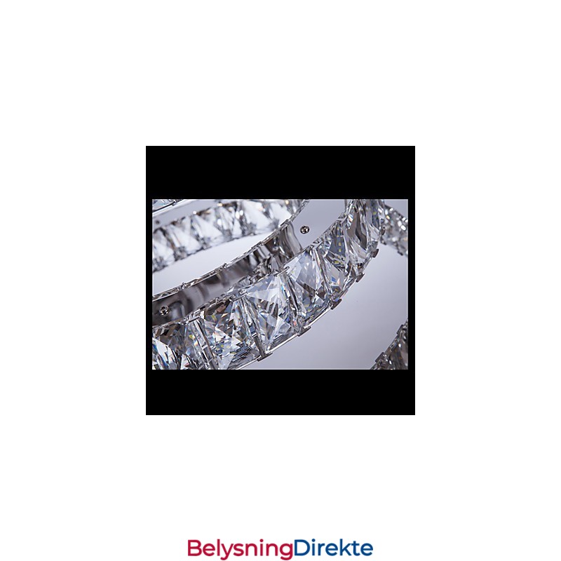 Pendellampe Moderne Belysning Varmhvit Tre Ringer D204060 Gjennomsiktig K9 Store Krystall Taklamper