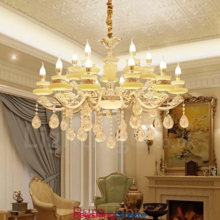 15-Lys Tradisjonell Klassisk Integrert Metalllysekrone