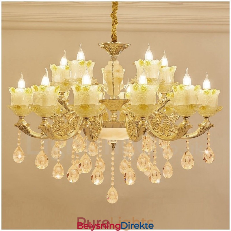 15-Lys Tradisjonell Klassisk Integrert Metalllysekrone