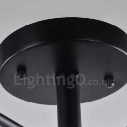 Integrert Lysekrone I Middelhavsstil Med 4 Lys Og Glassskjerm