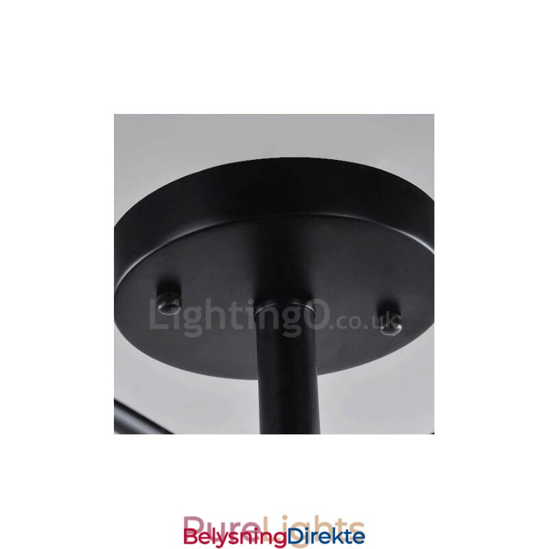 Integrert Lysekrone I Middelhavsstil Med 6 Lys Og Glassskjerm