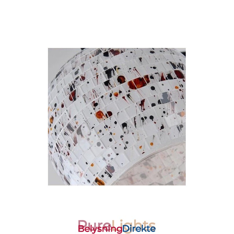 Integrert Lysekrone I Middelhavsstil Med 8 Lys Og Glassskjerm