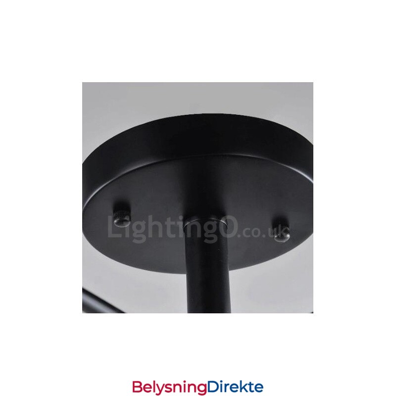 Integrert Lysekrone I Middelhavsstil Med 9 Lys Og Glassskjerm