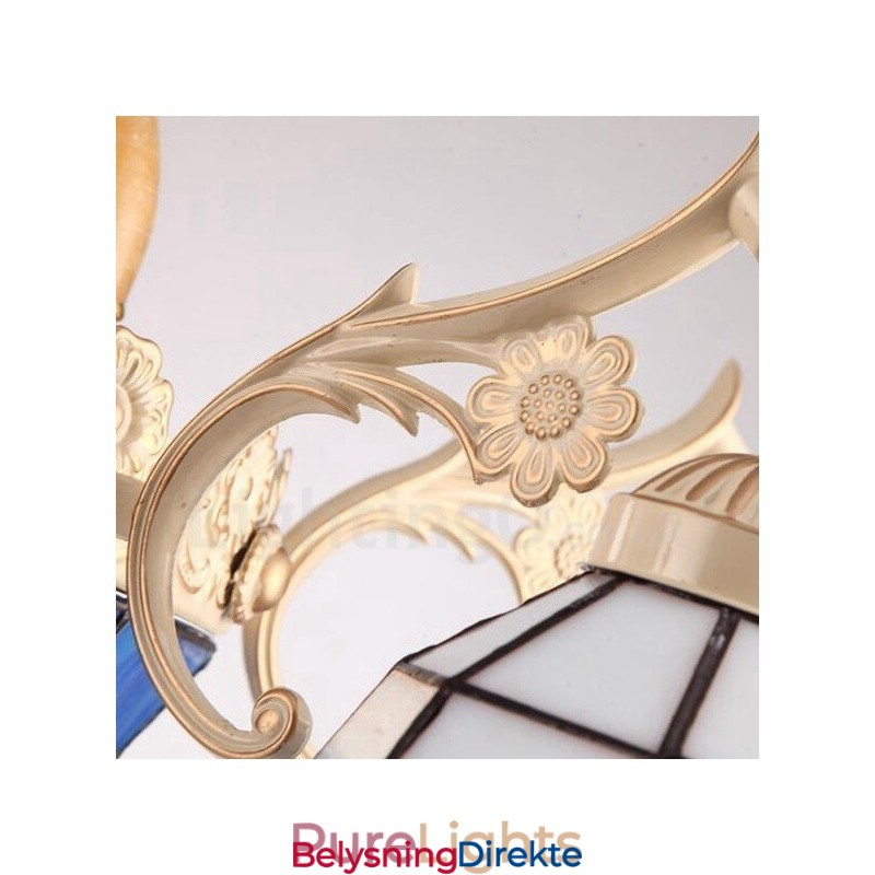 Integrert Metalllysekrone I Middelhavsstil Med 3 Lys Og Glassskjerm