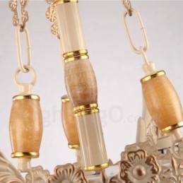 Integrert Metalllysekrone I Middelhavsstil Med 5 Lys Og Glassskjerm