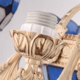 Integrert Metalllysekrone I Middelhavsstil Med 5 Lys Og Glassskjerm