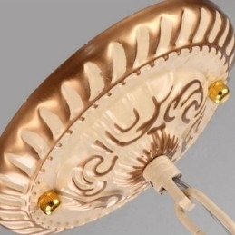 Integrert Metalllysekrone I Middelhavsstil Med 9 Lys Og Glassskjerm