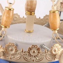 Integrert Metalllysekrone I Middelhavsstil Med 11 Lys Og Glassskjerm