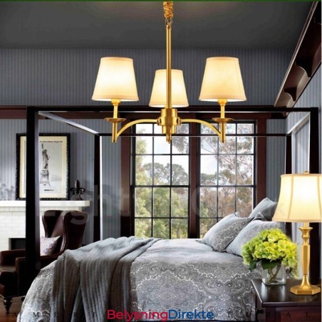 3-Lyss Rustik Lodge Integrert Metall-Kobberlysekrone