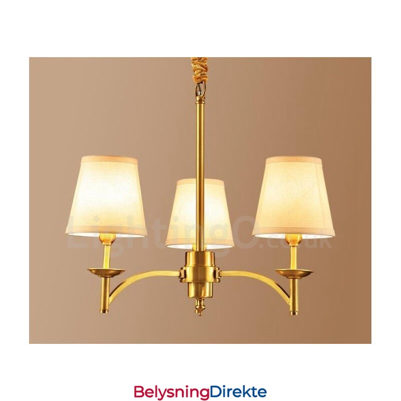 3-Lyss Rustik Lodge Integrert Metall-Kobberlysekrone