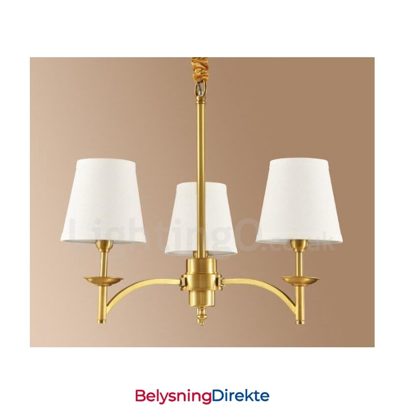 3-Lyss Rustik Lodge Integrert Metall-Kobberlysekrone