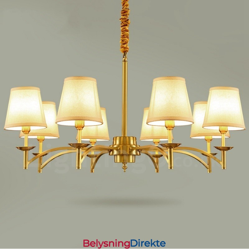 8-Lyss Rustik Lodge Integrert Metalllysekrone