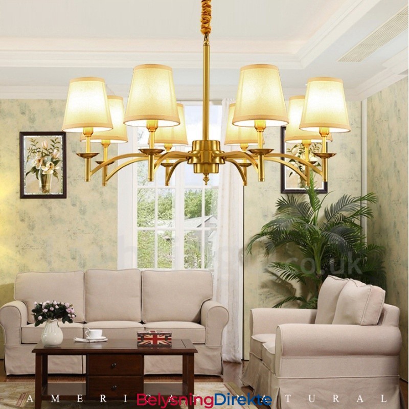 8-Lyss Rustik Lodge Integrert Metalllysekrone