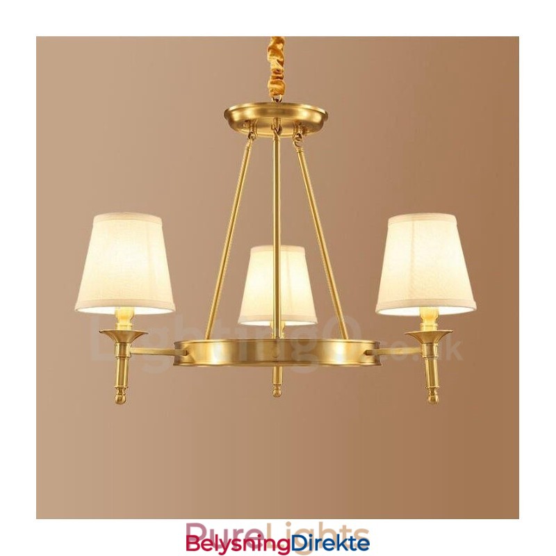 3-Lyss Rustik Lodge Integrert Metall-Kobberlysekrone