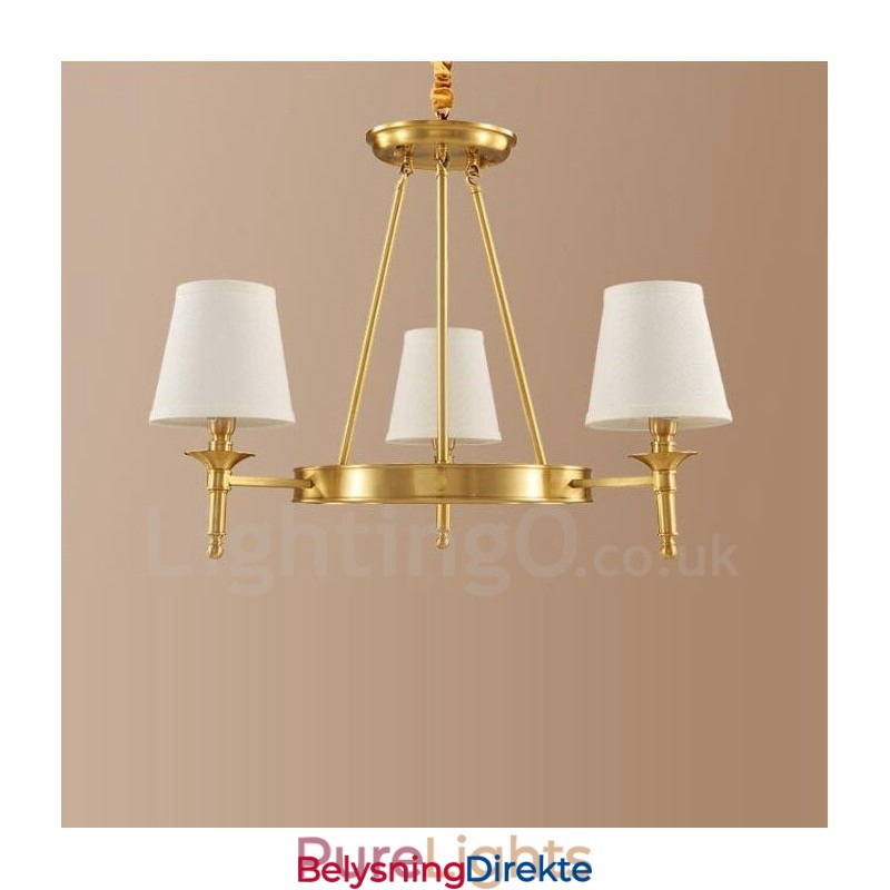 3-Lyss Rustik Lodge Integrert Metall-Kobberlysekrone