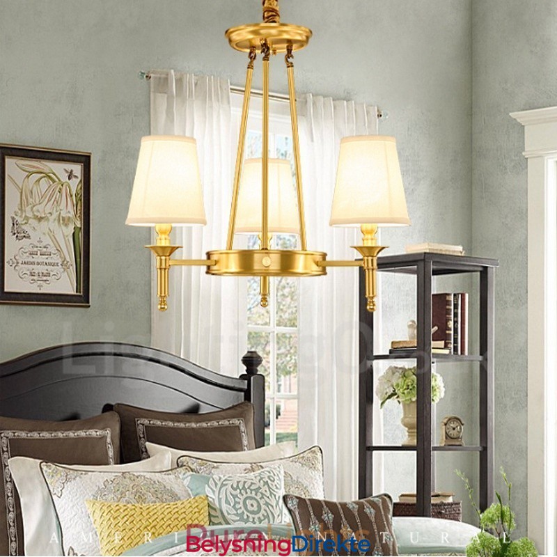 3-Lyss Rustik Lodge Integrert Metall-Kobberlysekrone