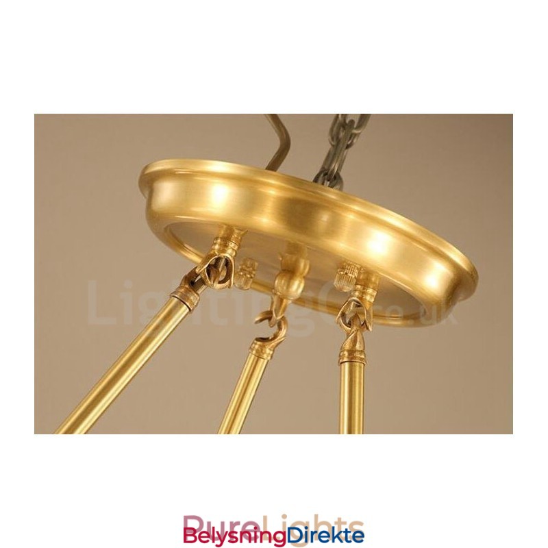 3-Lyss Rustik Lodge Integrert Metall-Kobberlysekrone