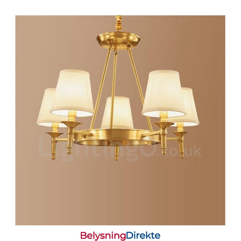 Integrert Metalllysekrone I Rustikk Lodgestil Med 5 Lys