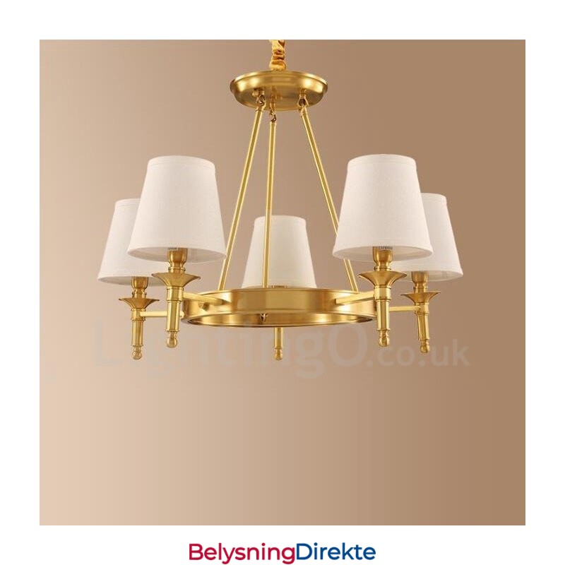 Integrert Metalllysekrone I Rustikk Lodgestil Med 5 Lys