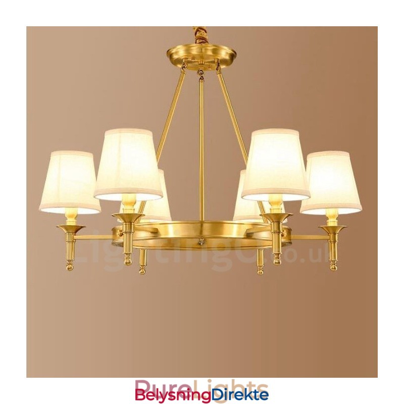 Integrert Metalllysekrone I Rustikk Lodge Med 6 Lys