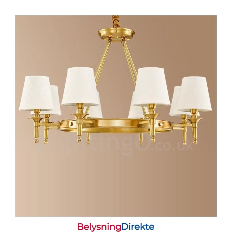 8-Lyss Rustik Lodge Integrert Metalllysekrone