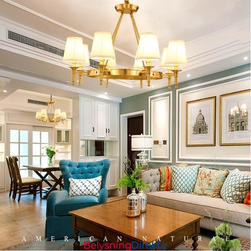 8-Lyss Rustik Lodge Integrert Metalllysekrone