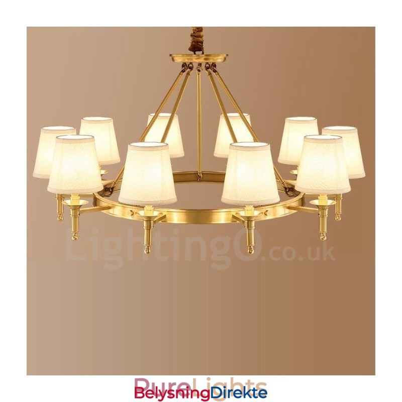 10-Lyss Rustik Lodge Integrert Metalllysekrone