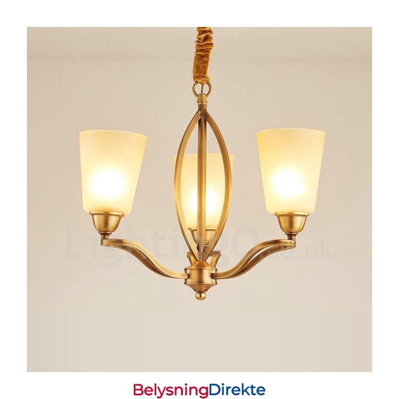 3-Lyss Rustik Lodge Integrert Metall-Kobberlysekrone