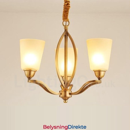 3-Lyss Rustik Lodge Integrert Metall-Kobberlysekrone