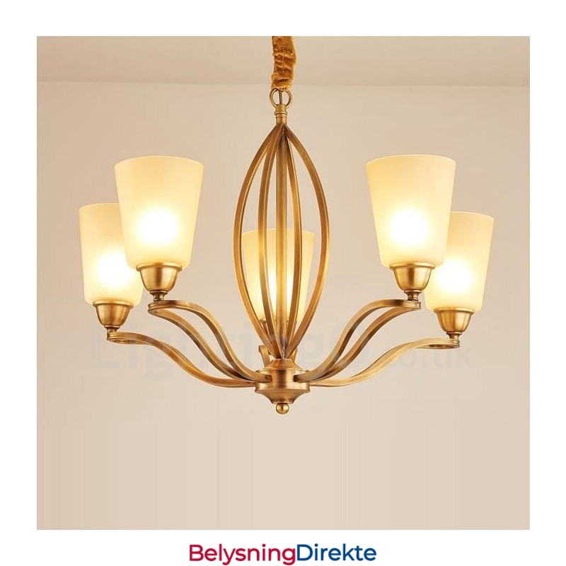 Integrert Metalllysekrone I Rustikk Lodgestil Med 5 Lys