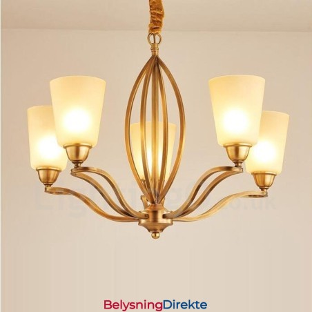 Integrert Metalllysekrone I Rustikk Lodgestil Med 5 Lys