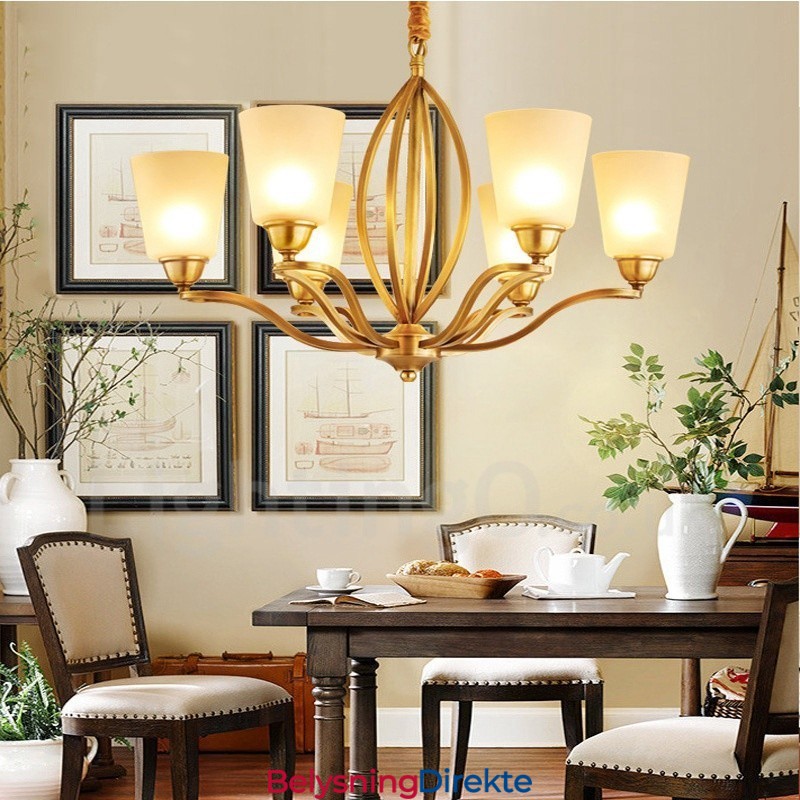 Integrert Metalllysekrone I Rustikk Lodge Med 6 Lys