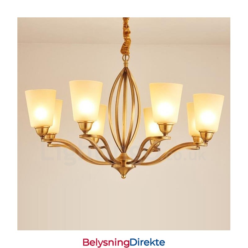 8-Lyss Rustik Lodge Integrert Metalllysekrone