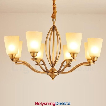 8-Lyss Rustik Lodge Integrert Metalllysekrone