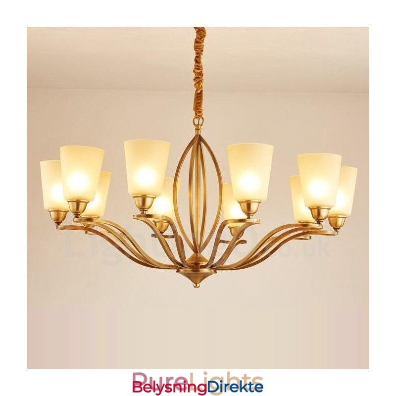 10-Lyss Rustik Lodge Integrert Metalllysekrone