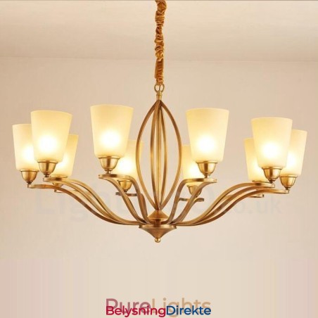 10-Lyss Rustik Lodge Integrert Metalllysekrone