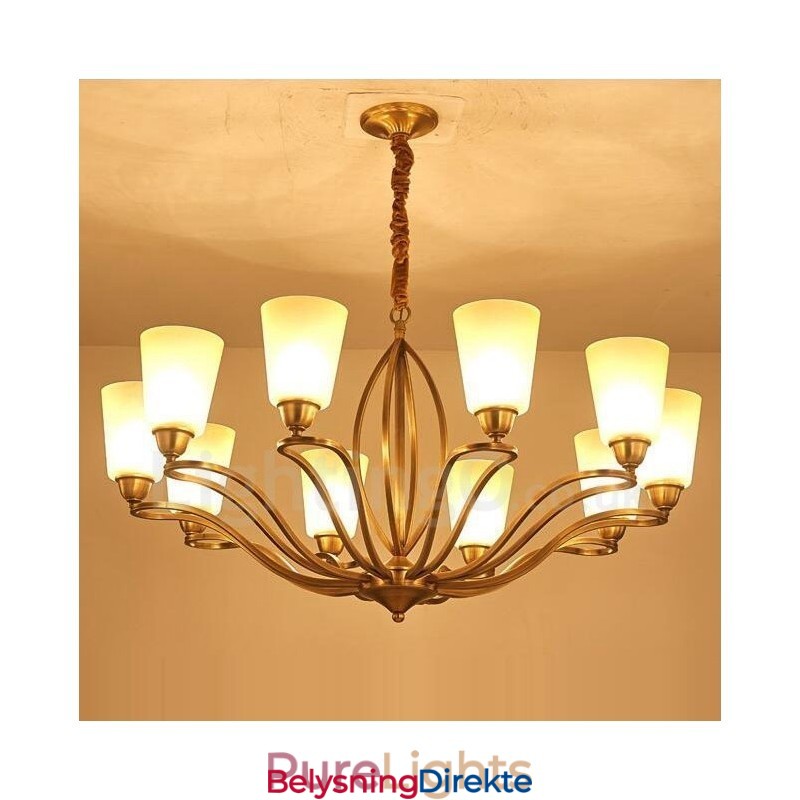 10-Lyss Rustik Lodge Integrert Metalllysekrone